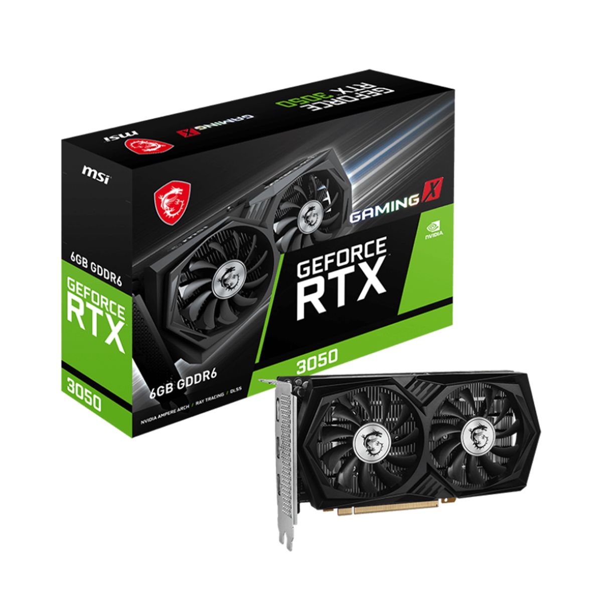 MSI - Tarjeta de video MSI GeForce RTX 3050 GAMING X 6G 6GB GDDR6