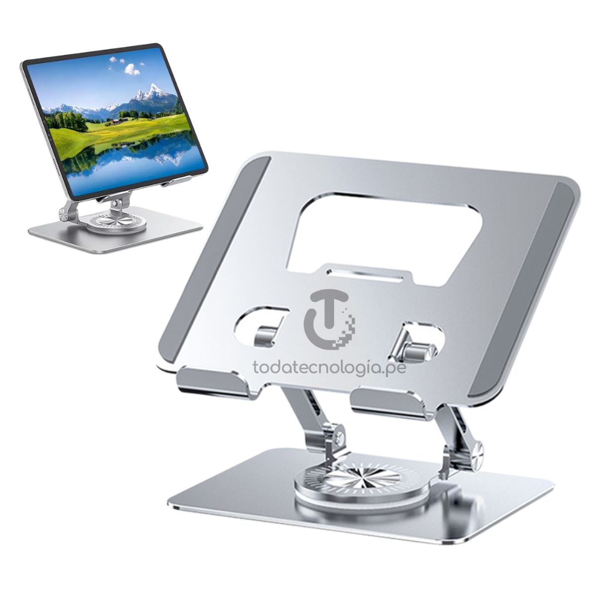 GENERICO - Soporte para Tablet Aluminio Giratorio 360° Base Tablet iPad Celulares