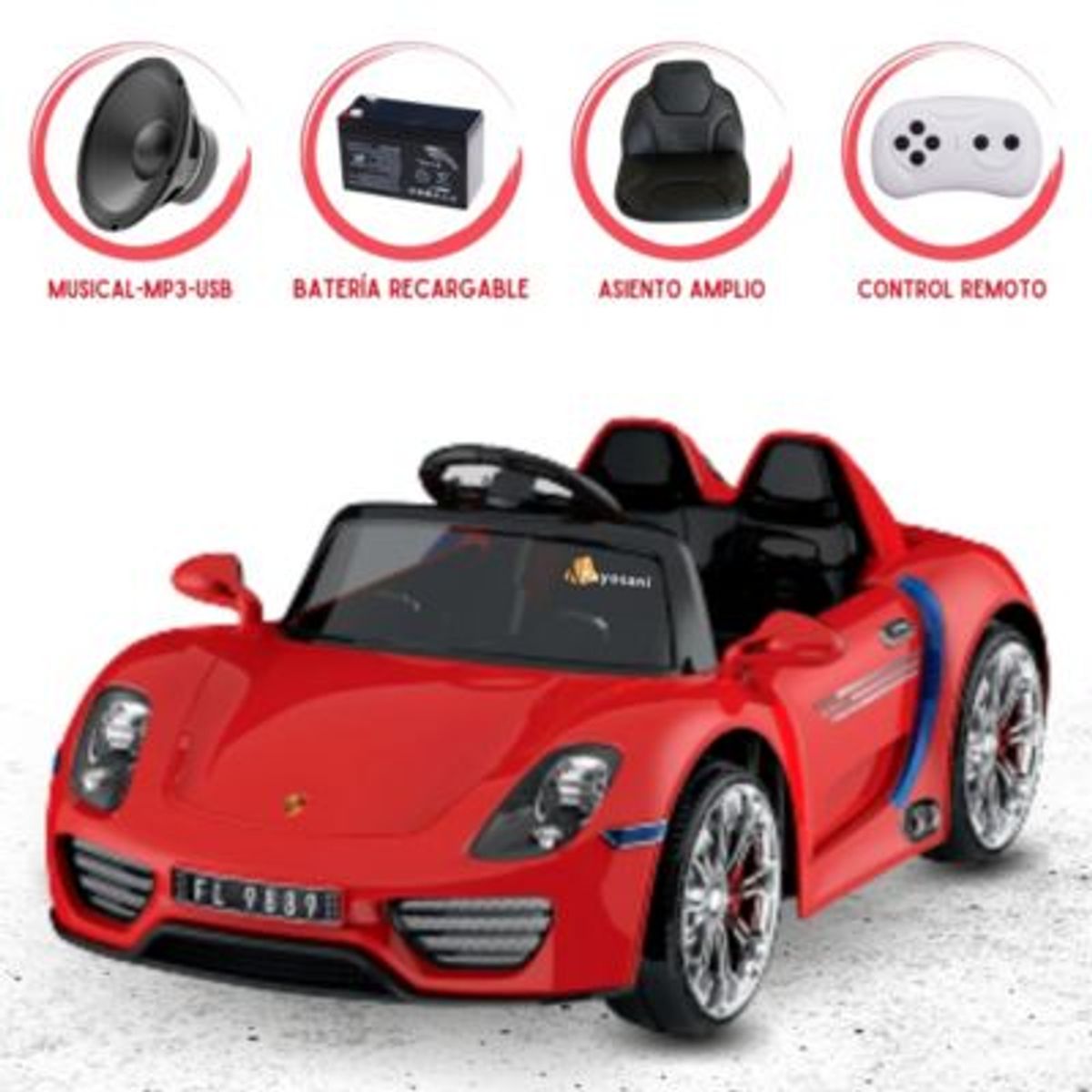 PORSCHE - Carro a Batería PORSCHE «SPYDER 918» RED