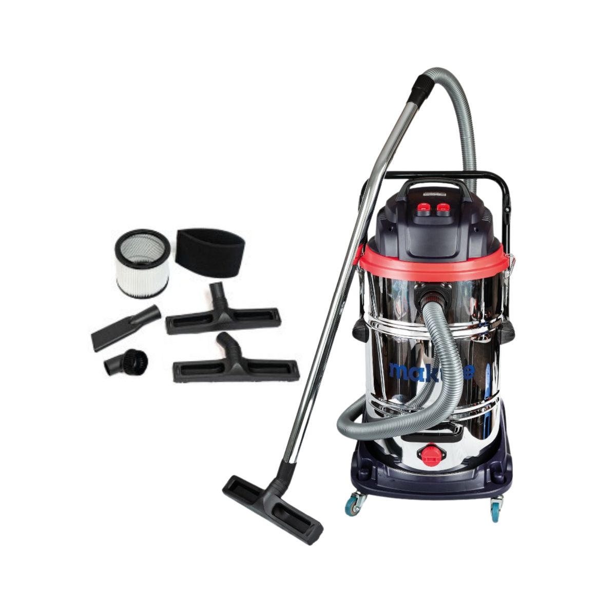 MAKUTE - Aspiradora de polvo y agua industrial 2400w 60 litros Makute