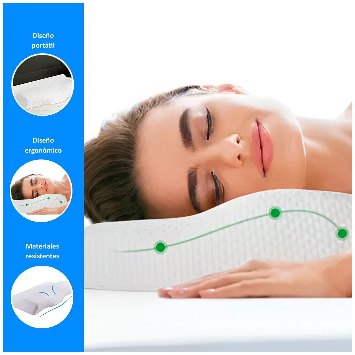 GENERICO - Almohada Cervical Anatómica Ortopédica con Gel y Espuma