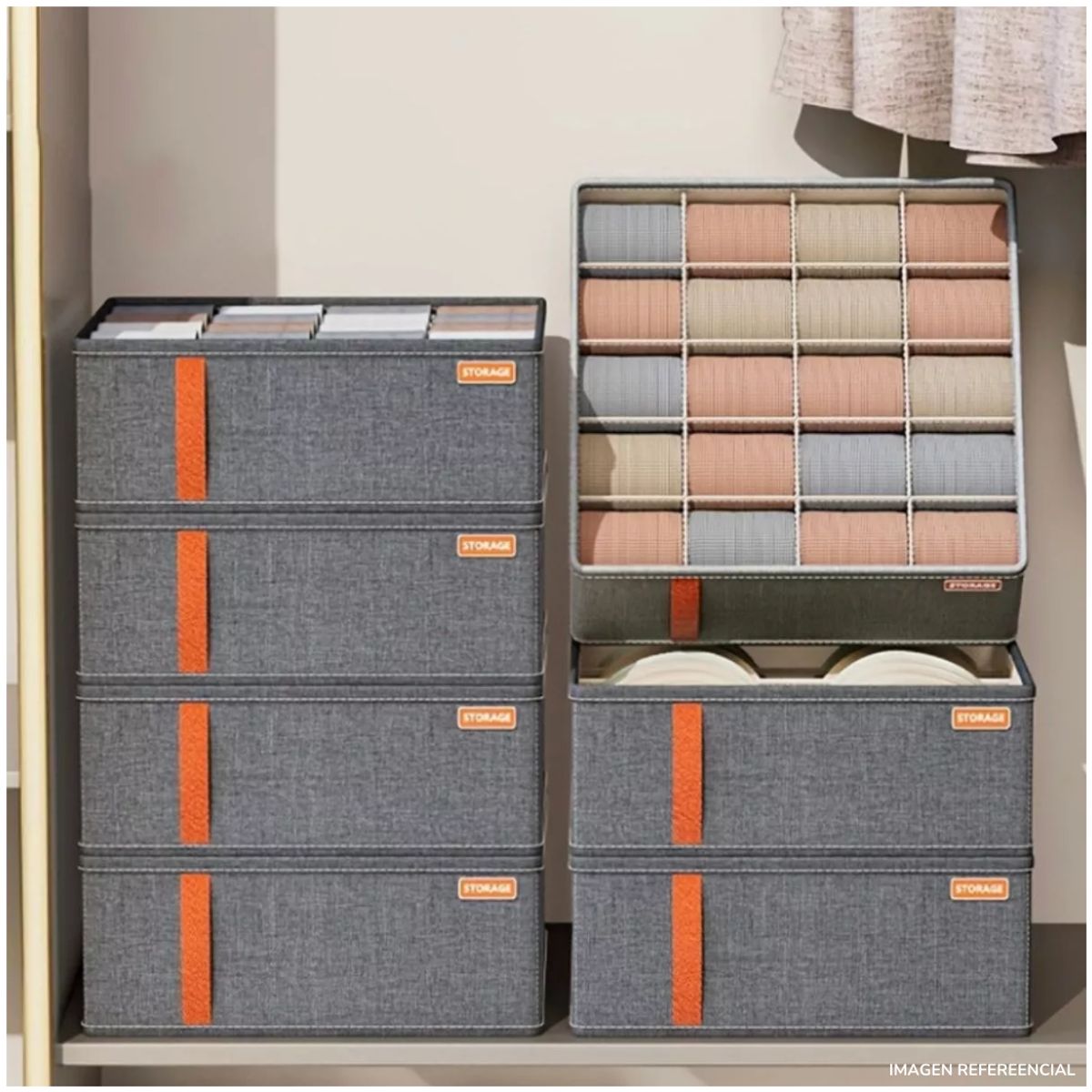 INSPIRA MARKET - Organizador multiusos de medias plegable de almacenamiento PACK x3