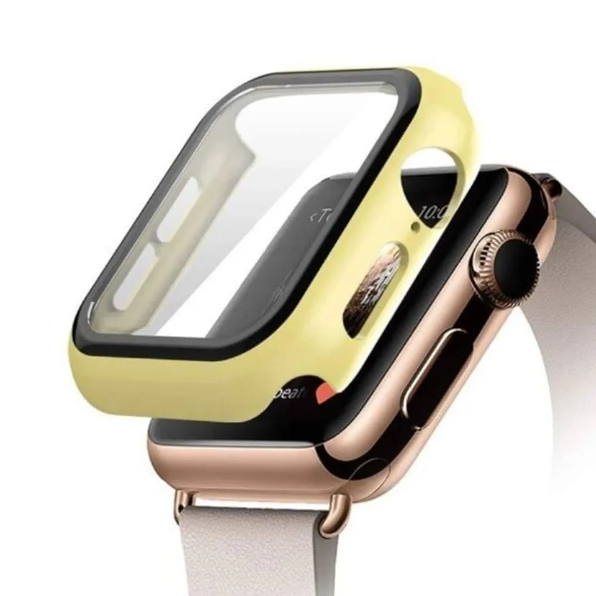 GENERICO - Case Bumper APPLEWATCH con Vidrio incorporado 44mm amarillo