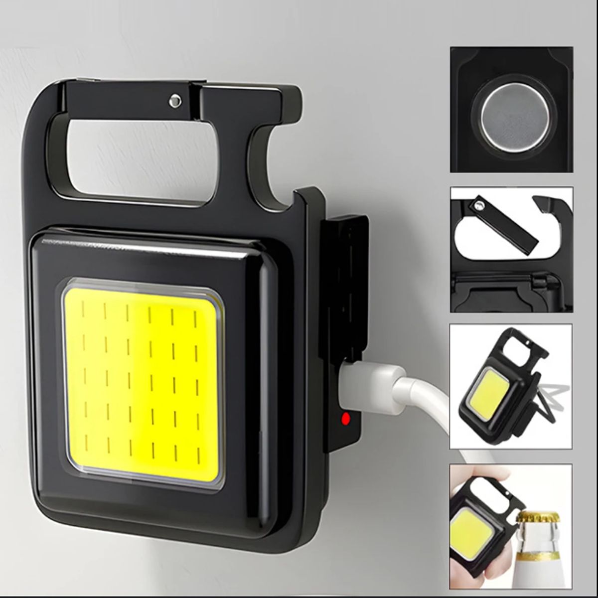 SUI GENERIS - Mini Linterna Luz 5 en 1 Recargable USB para Emergencia al Aire Libre