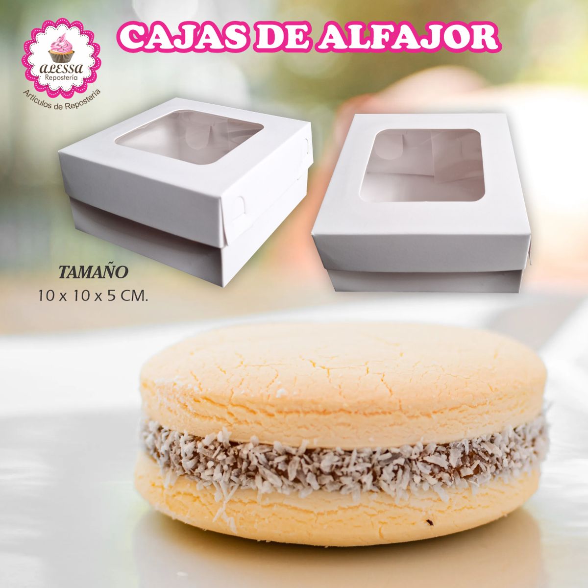 GENERICO - 1000 Cajas para Alfajores en Repostería 10 x 10 x 5 cm.