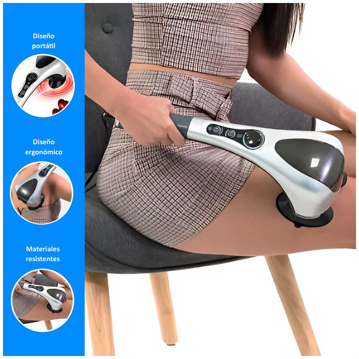 GENERICO - Masajeador Eléctrico Corporal Infrarrojo con Doble Cabezal