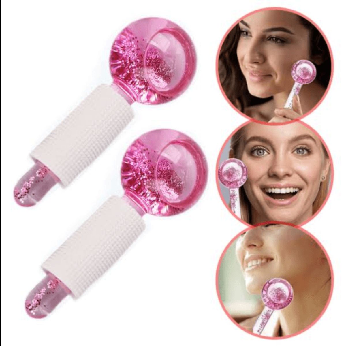 GENERICO - Masajeador de cristal tipo rodillo para el cuerpo 13cm rosado