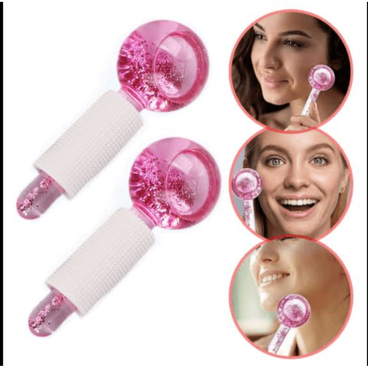 GENERICO - Masajeador de cristal tipo rodillo para el cuerpo 13cm rosado