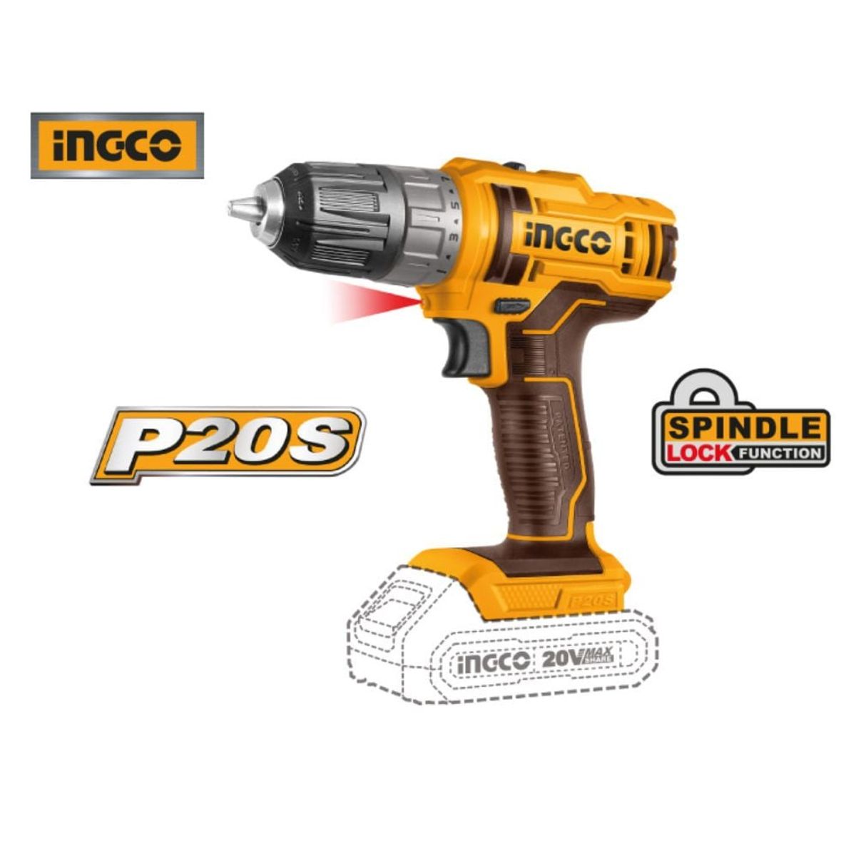 INGCO TOOLS - Taladro Atornillador Ingco 20V 20AH CDLI200518