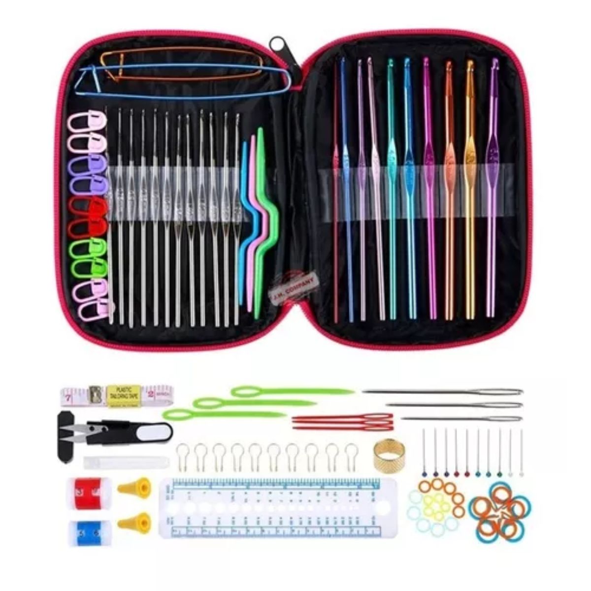 GENERICO - Kit De Ganchos Y Accesorios Para Tejer Al Crochet 100 Piezas