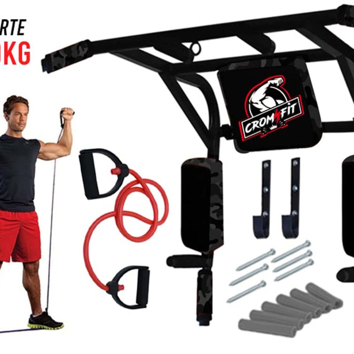 HOLGU - Barra Multifuncional Paralela 15 en 1 +Liga De Resistencia