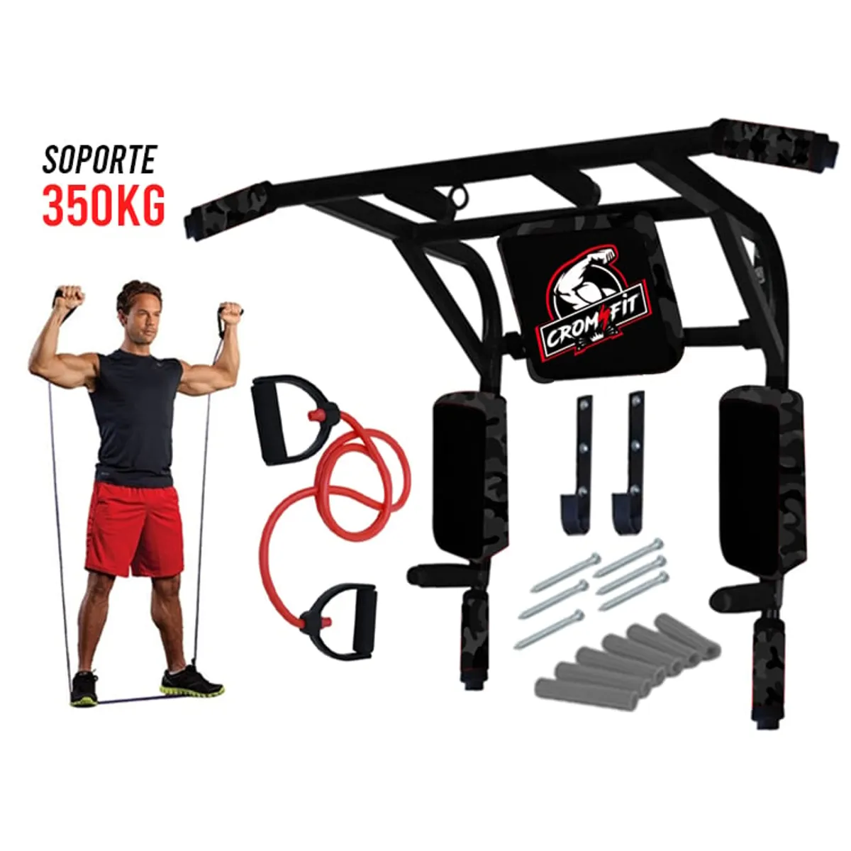 HOLGU - Barra Multifuncional Paralela 15 en 1 +Liga De Resistencia