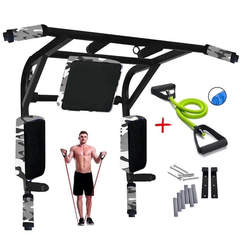 HOLGU - Barra Paralelas 15 EN 1 Soporte 350kg + Liga de Resistencia