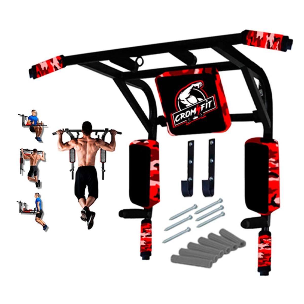 HOLGU - Barra Paralelas 15 EN 1 Soporte 350kg + Liga de Resistencia