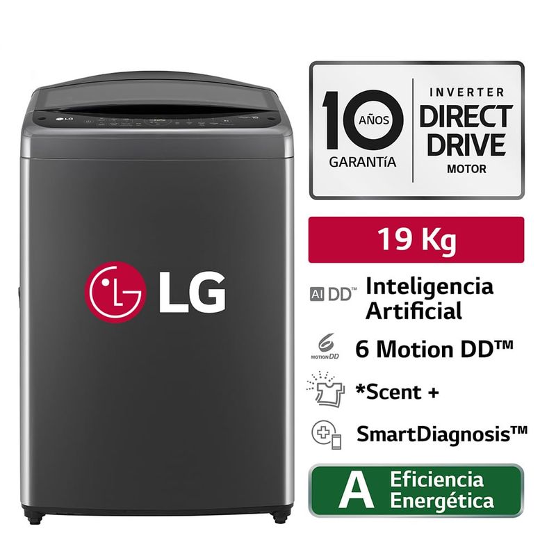 LG - Lavadora LG WT19BVTB TurboDrum Negro LG