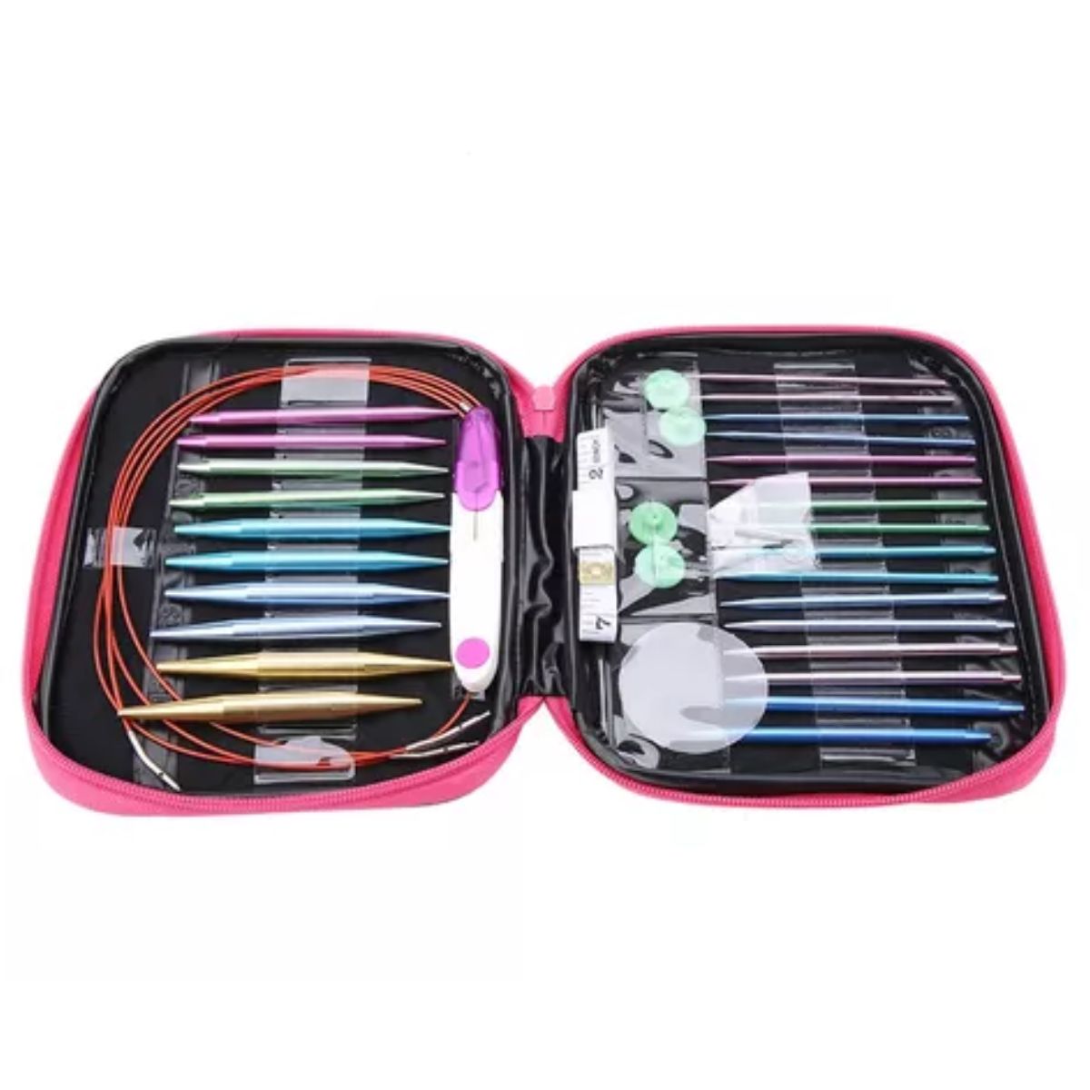 GENERICO - Agujas De Tejer Circulares Intercambiables De Aluminio 40pzs