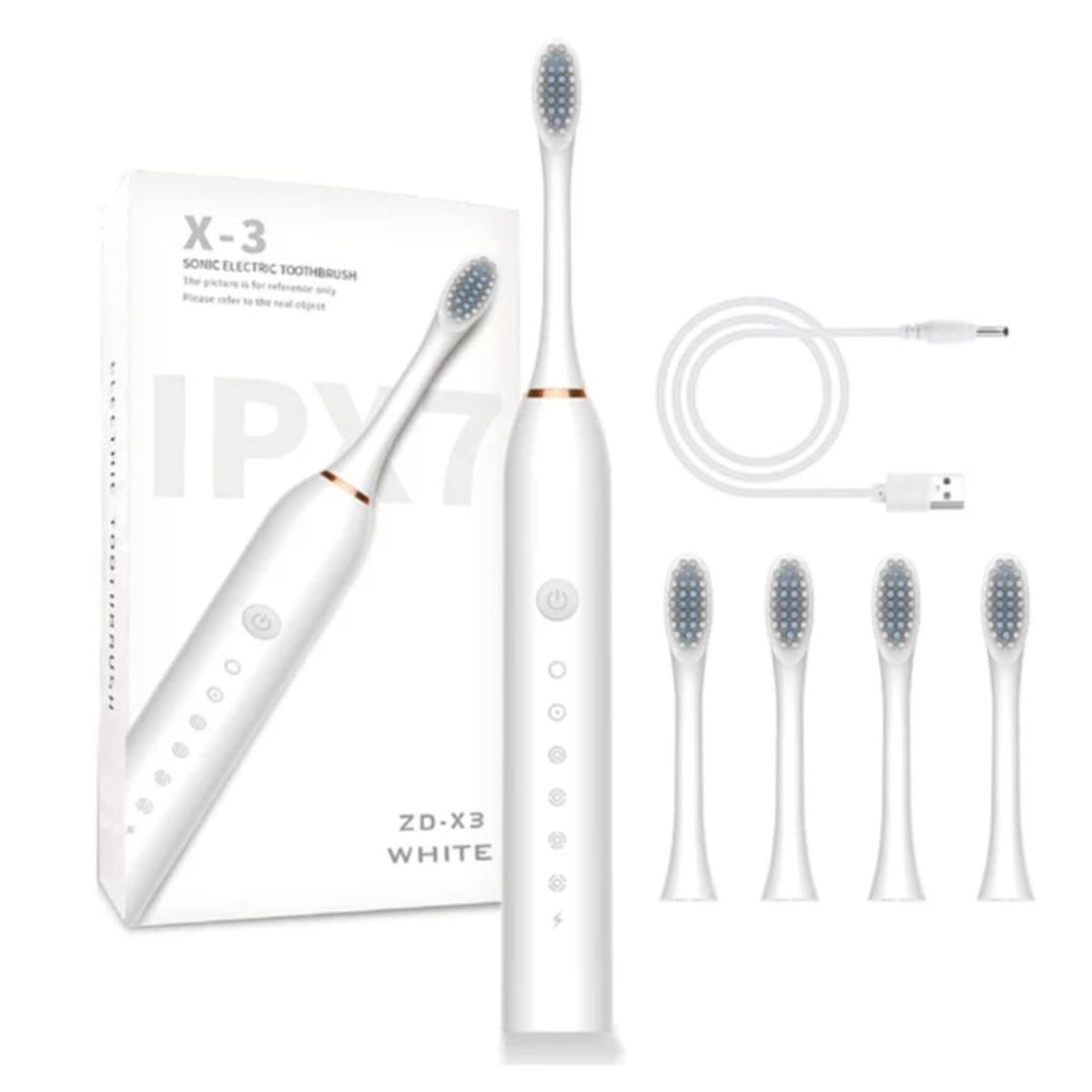 GENERICO - Cepillo Dental Electrico Limpieza Bucal Recargable Niños Adultos White