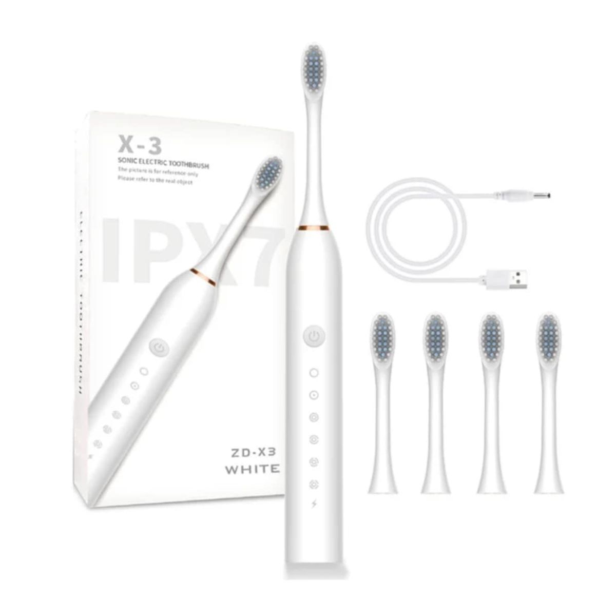 GENERICO - Cepillo Dental Electrico Limpieza Bucal Recargable Niños Adultos White