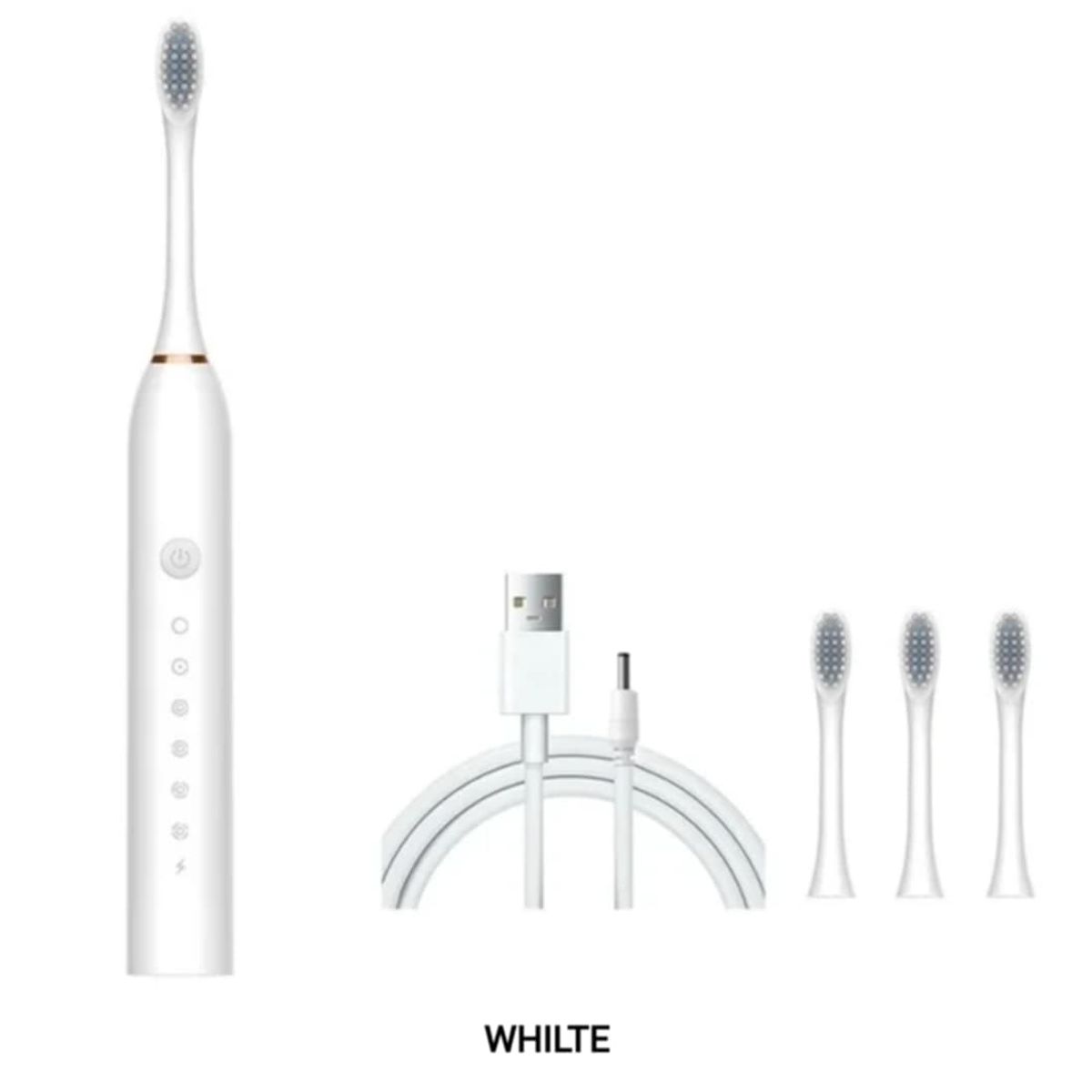 GENERICO - Cepillo Dental Electrico Limpieza Bucal Recargable Niños Adultos White