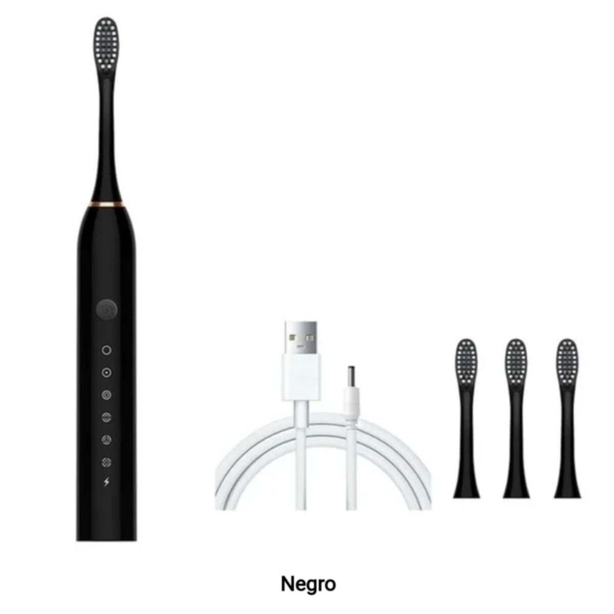 GENERICO - Cepillo Dental Electrico Limpieza Bucal Recargable Niños Adultos Negro