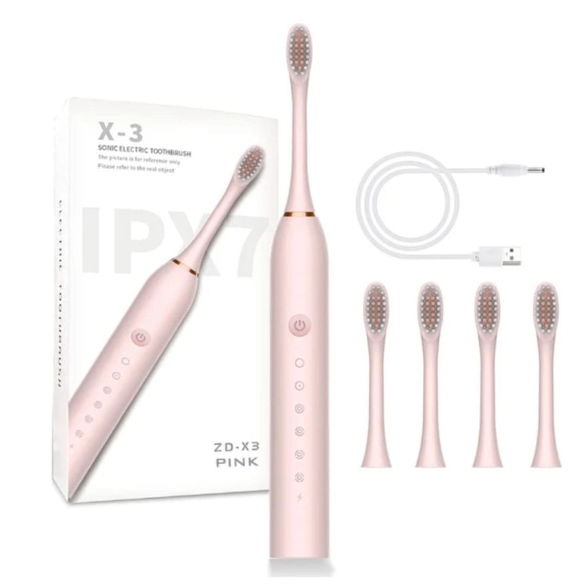 GENERICO - Cepillo Dental Electrico Limpieza Bucal Recargable Niños Adultos Rosa