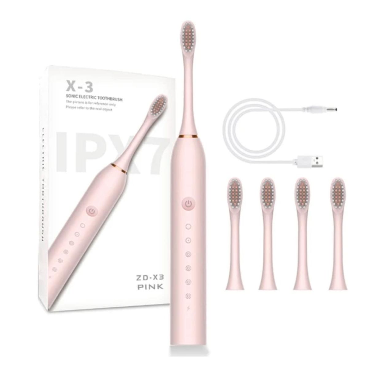 GENERICO - Cepillo Dental Electrico Limpieza Bucal Recargable Niños Adultos Rosa