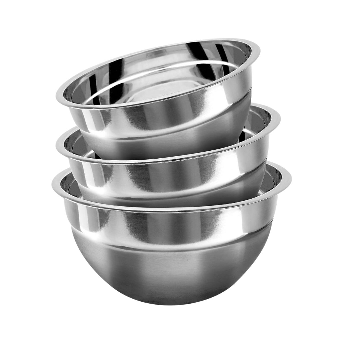 INSPIRA - Juego de 3 Bowls para Cocina de Acero Inoxidable de Repostería
