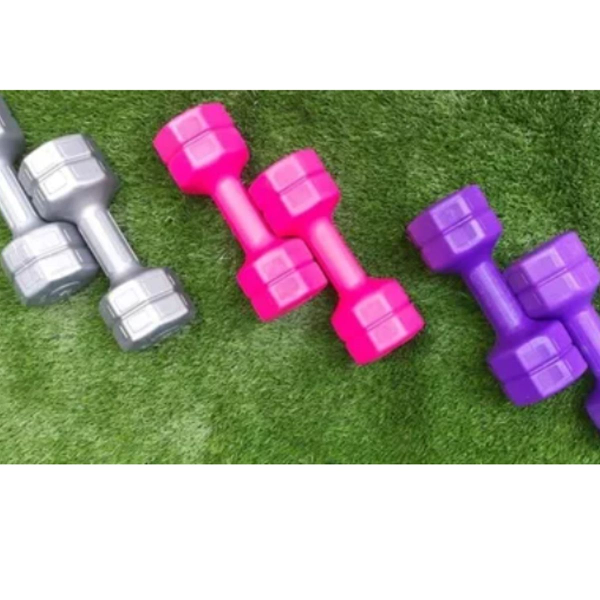 GENERICO - Mancuernas 2 Kg Pesa Hexagonal Mancuerna PVC Pesas