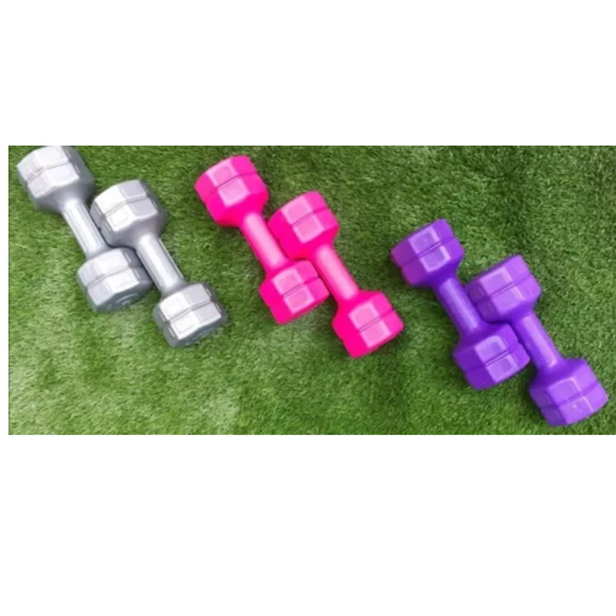 GENERICO - Mancuernas 2 Kg Pesa Hexagonal Mancuerna PVC Pesas