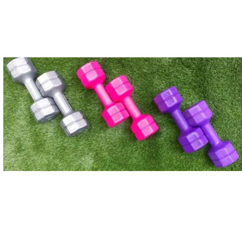 GENERICO - Mancuernas 2 Kg Pesa Hexagonal Mancuerna PVC Pesas