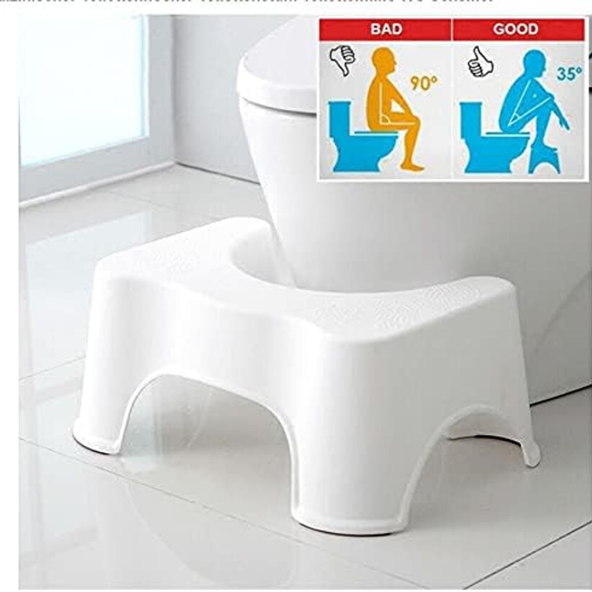 GENERICO - Banco Butaco Taburete Para Baño Inodoro Color Blanco Nuevo