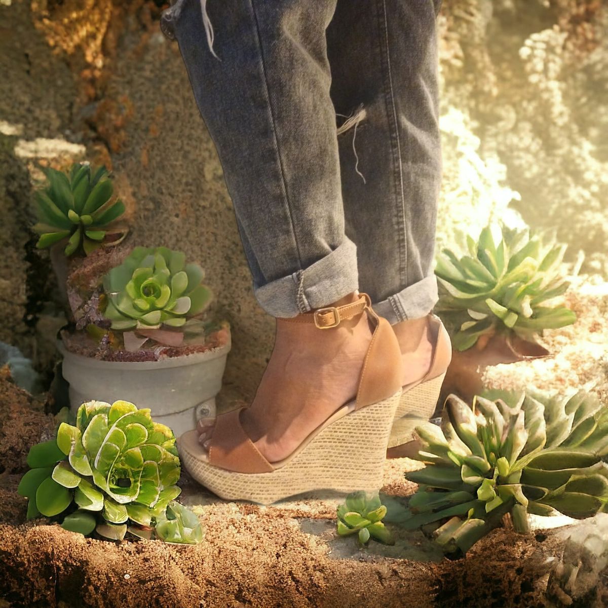 GENERICO - Sandalia Mujer Antonella Risso Marrón