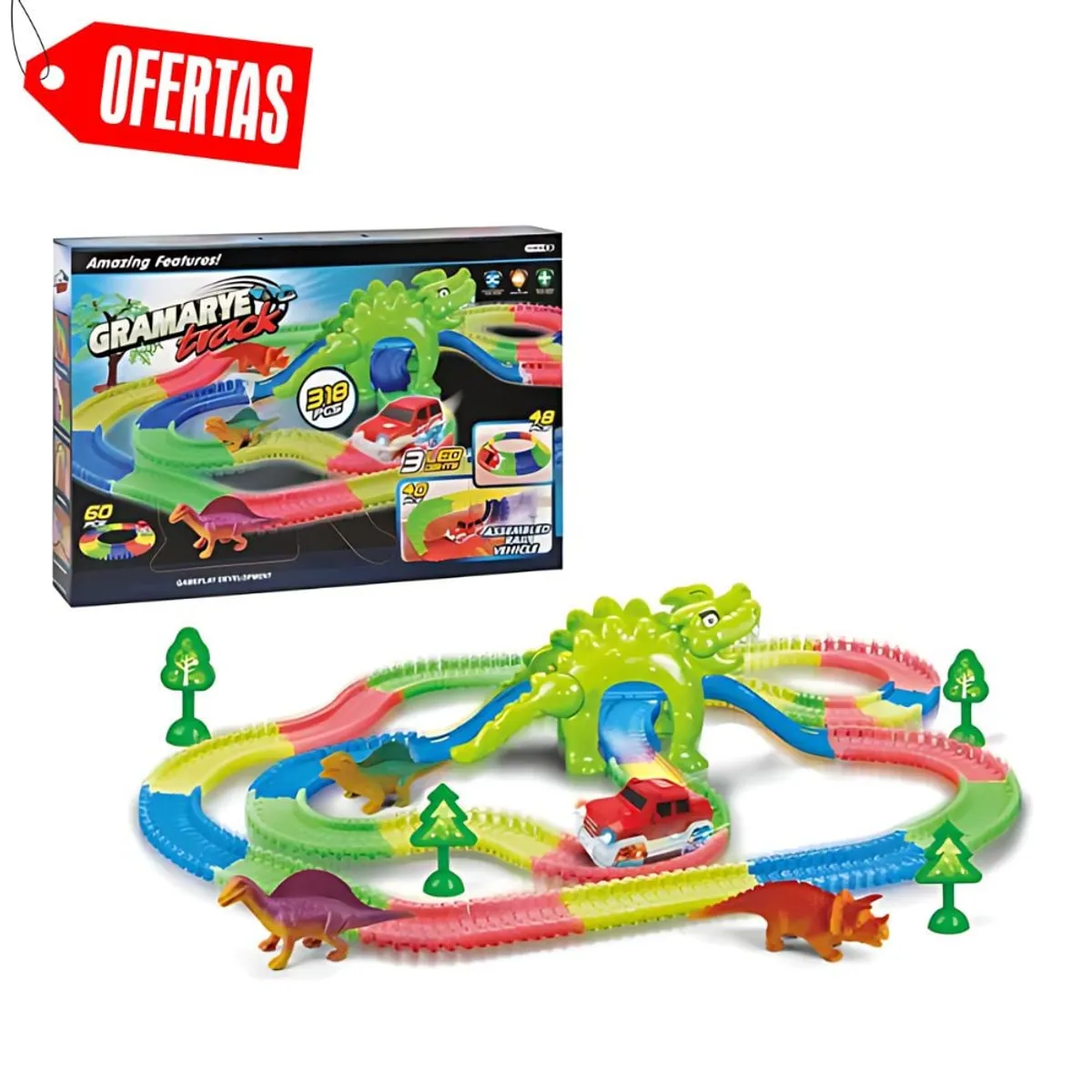 GENERICO - Juego Dinosaurio Pista carrera Armable Para Niños