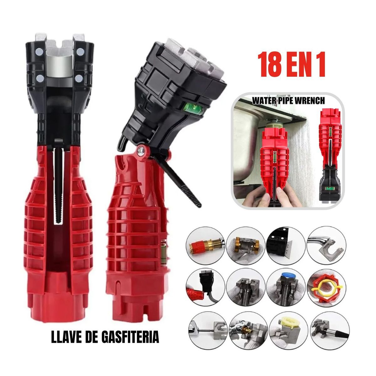 ROHS - Llave Multifuncional Para Gasfitería - 18 EN 1