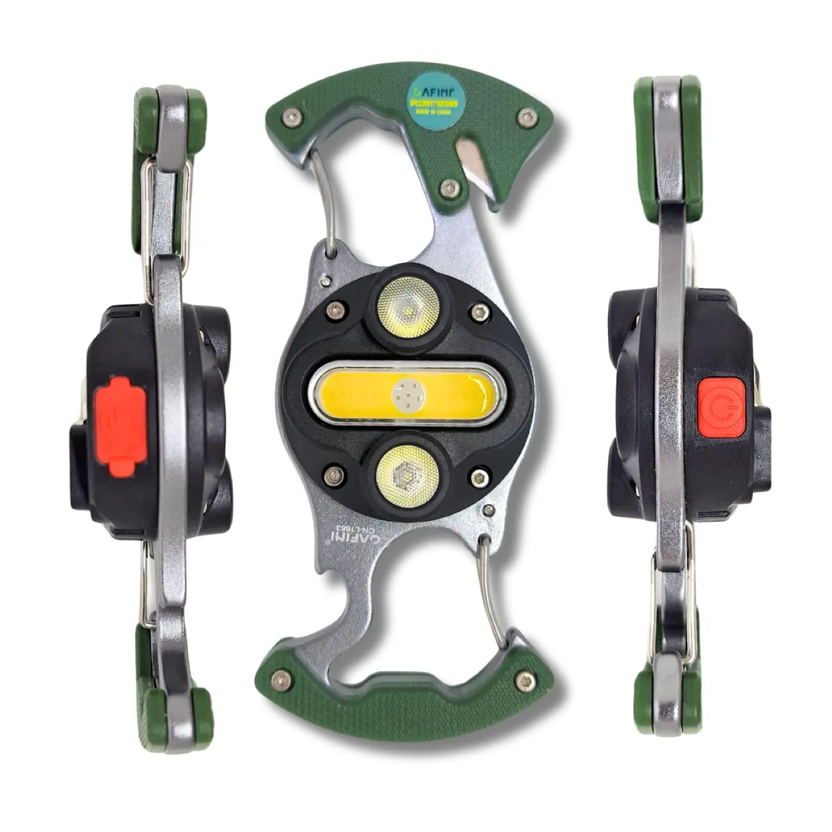 CAFINI - Llavero Doble de Supervivencia 6 en 1 Cafini CN-L1683 -VERDE