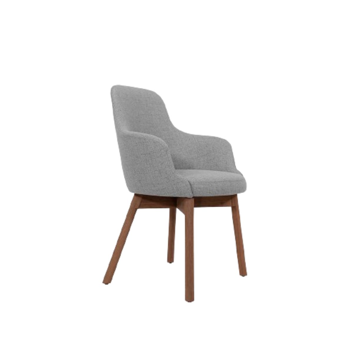 NIHM - Silla de Comedor Chewy con reposabrazos Gris Claro