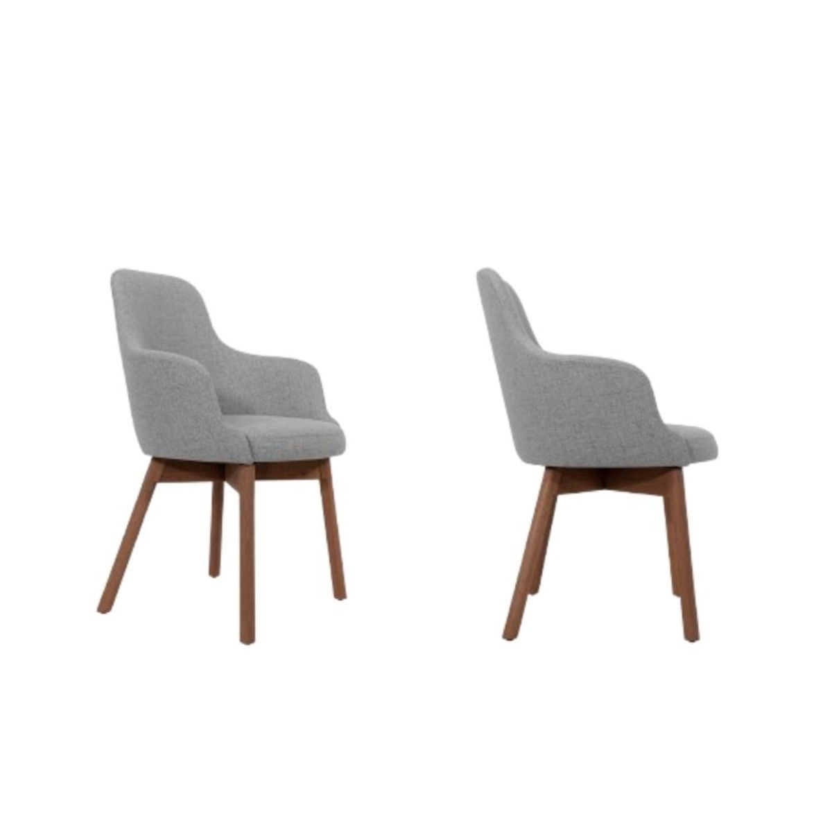 NIHM - Silla de Comedor Chewy con reposabrazos Gris Claro