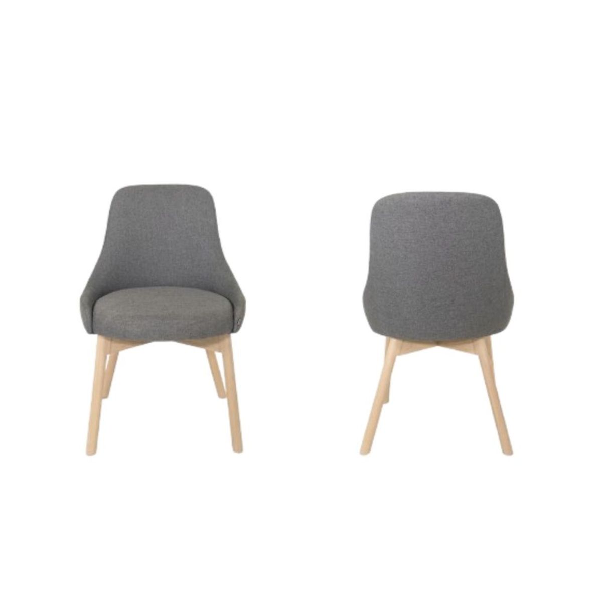 NIHM - Silla de Comedor Chewy de Madera Gris Oscuro