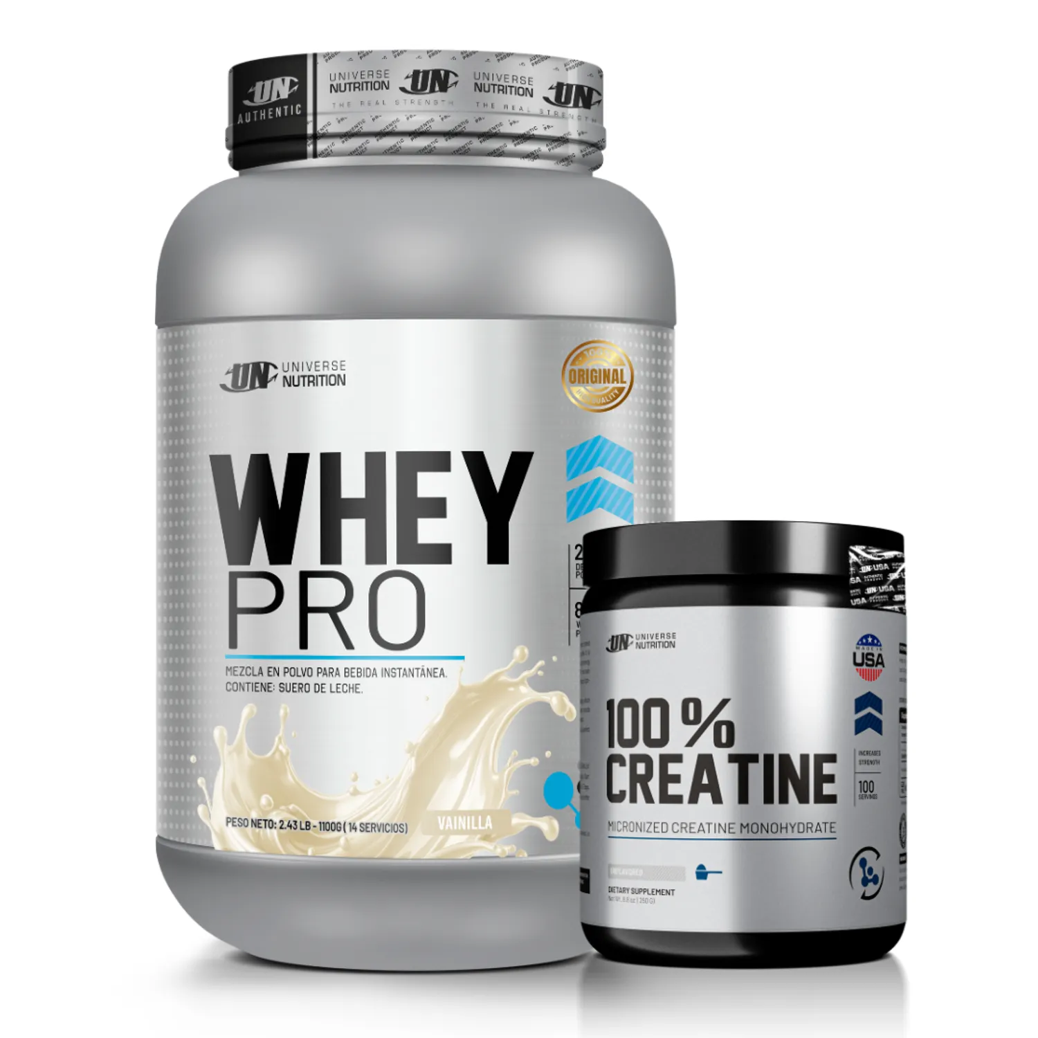 Whey Pro 1.1 KG Proteina Whey - Vainilla + Creatina Universe Nutrition 250  G Universe Nutrition