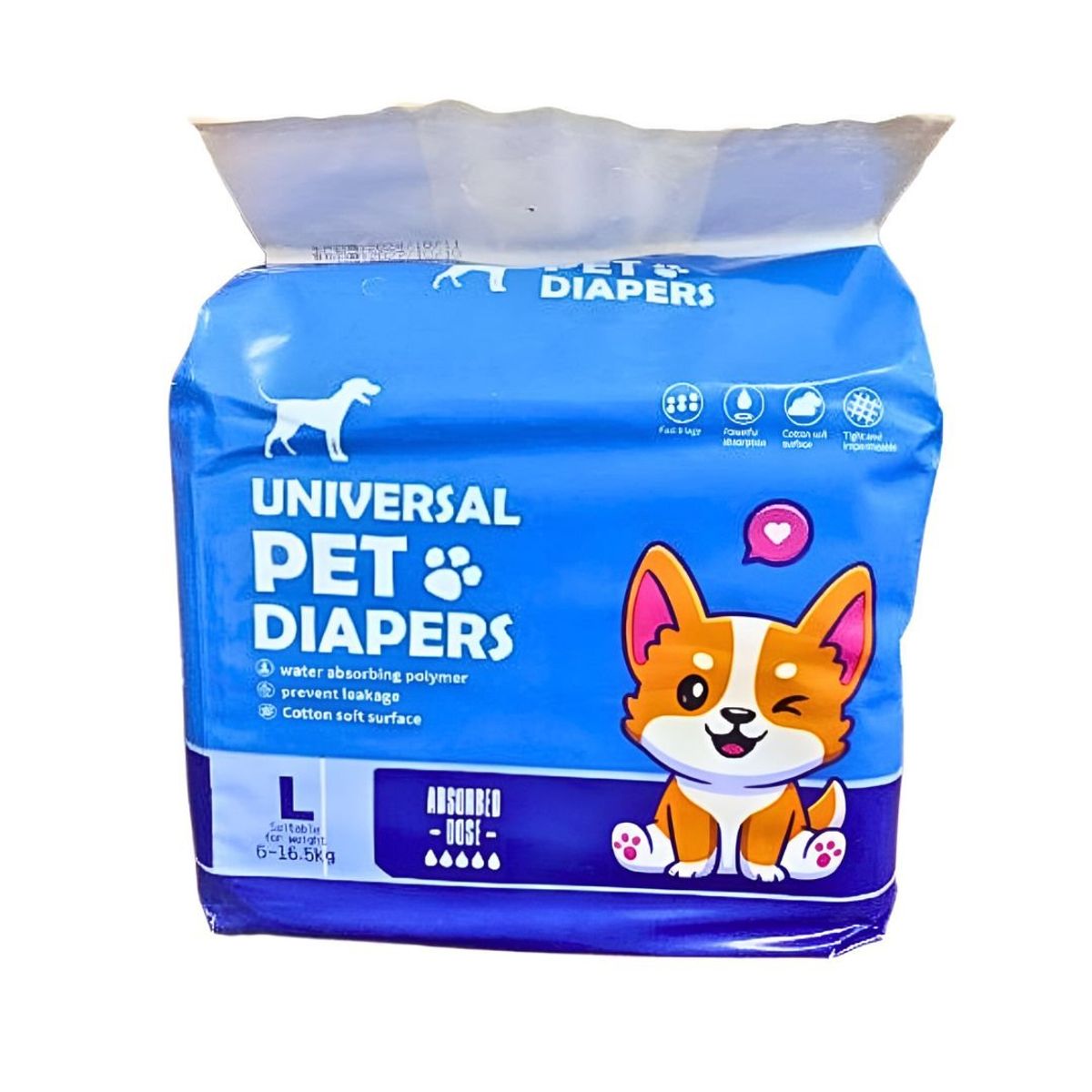 GENERICO - Pañales Desechables Para Perro Macho L