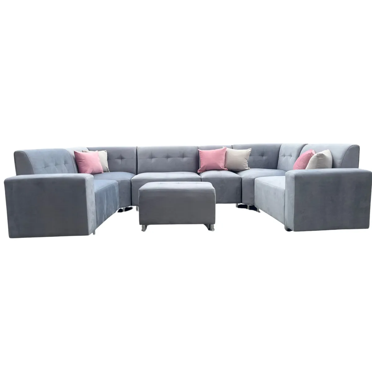 AMOBLART - SECCIONAL LEYVAPLUS / COLOR PLATA / 7 PIEZAS