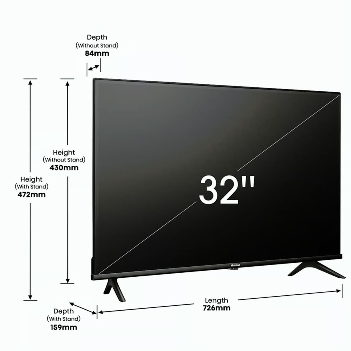 HISENSE - Televisor Hisense 32 Smart TV LED HD 32A4K