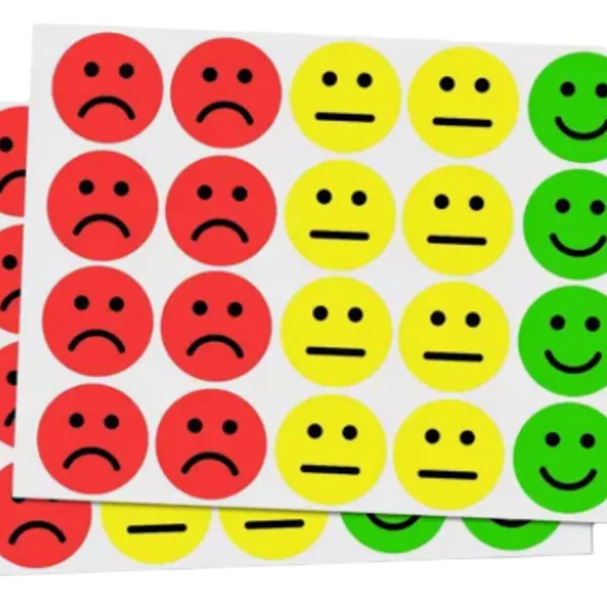 GENERICO - Pack x 10  láminas de Stickers Caritas Expresiones