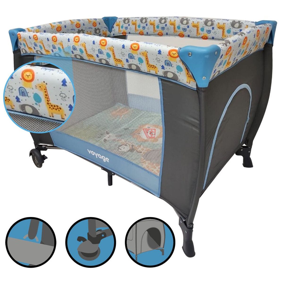 VOYAGE - Corral para bebe plegable piave blue