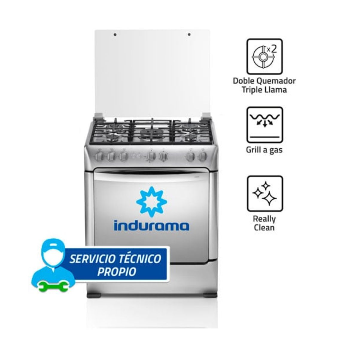 INDURAMA - COCINA INDURAMA FIRENZE ZAFIRO  DE 5 HORNILLAS