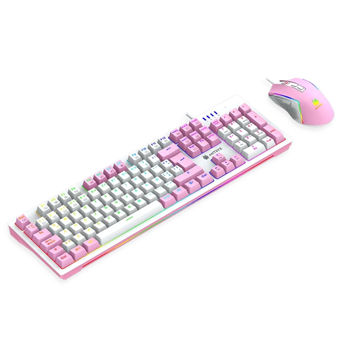 ANTRYX - KIT GAMING TECLADO MECANICO + MOUSE GC-5400 PINK RED SWITCH
