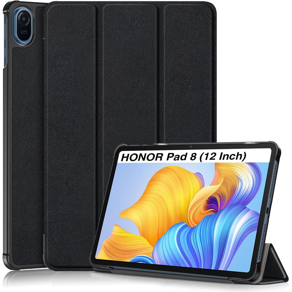 GENERICO - Funda Case Para HONOR Pad 8 Flip cover Imantado - NEGRO
