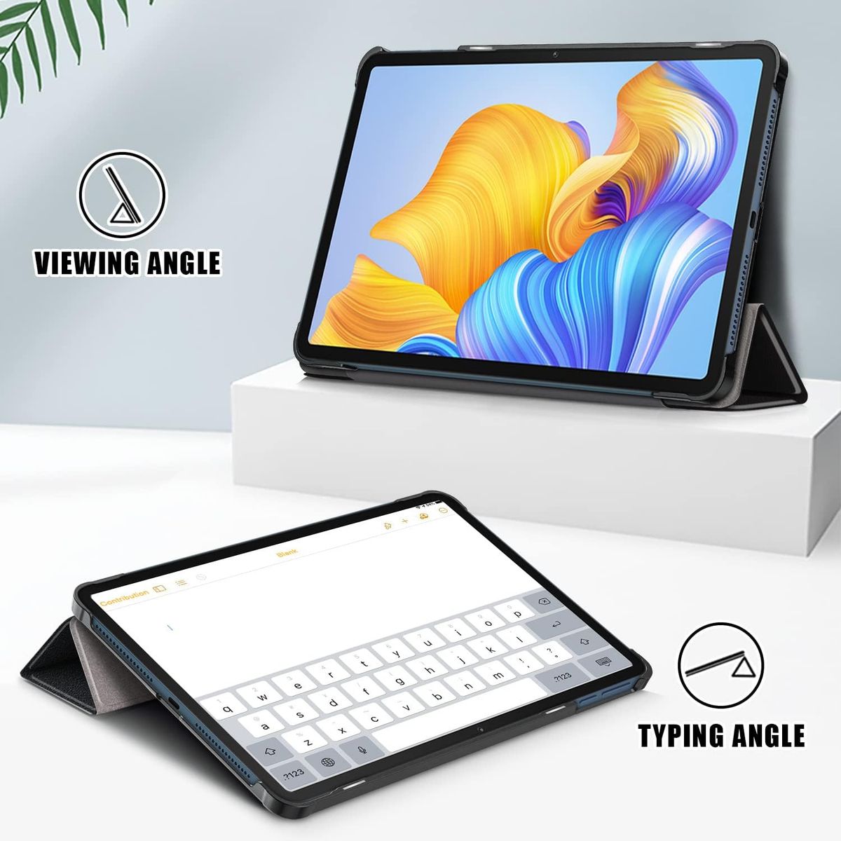 GENERICO - Funda Case Para HONOR Pad 8 Flip cover Imantado - NEGRO