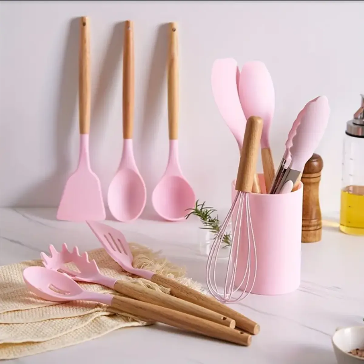 GENERICO - Juego de utensilios de cocina de silicona de 12 piezas