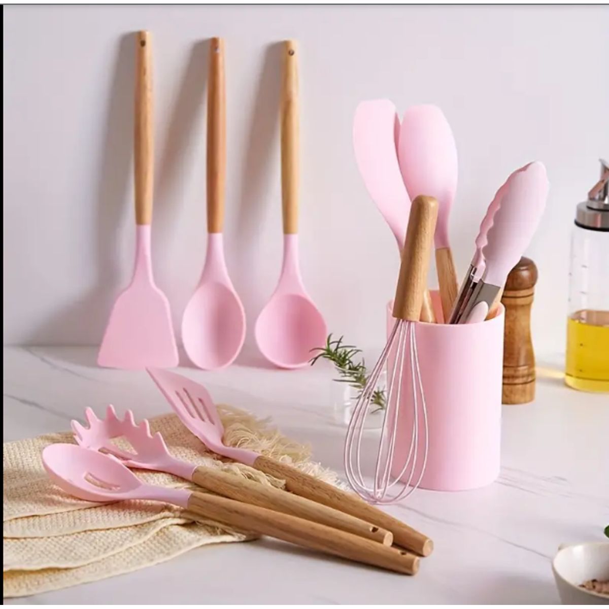 GENERICO - Juego de utensilios de cocina de silicona de 12 piezas